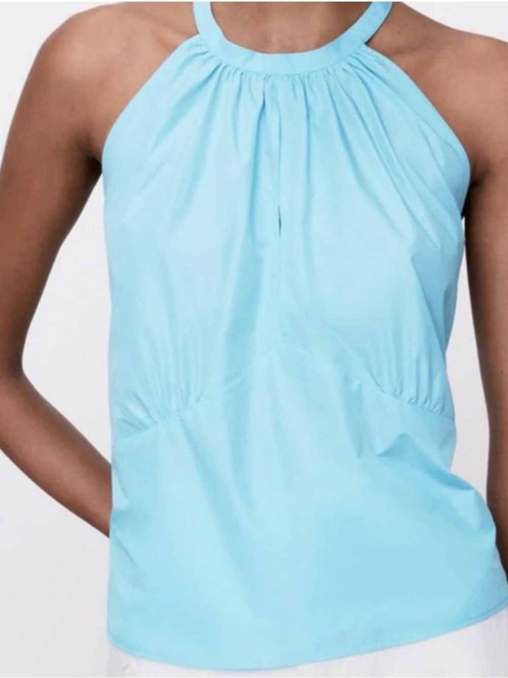 Zara Aqua Halter Neck Top